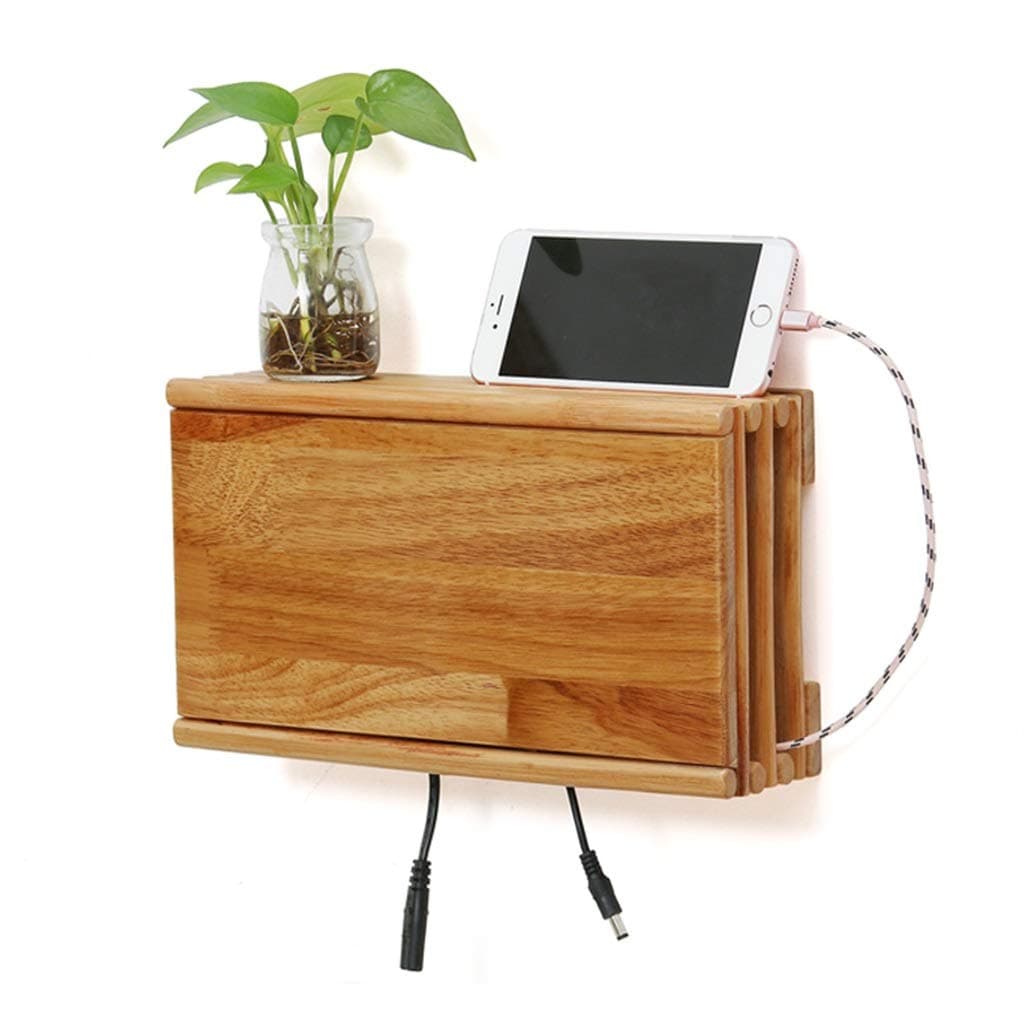 YYHSND Shelf Router Shelf Socket Storage Box TV Cable Management Box Organizer Hidden Expansion Block Floating Frame Wall Mount Shelf (Size : 30×18×8.5cm)