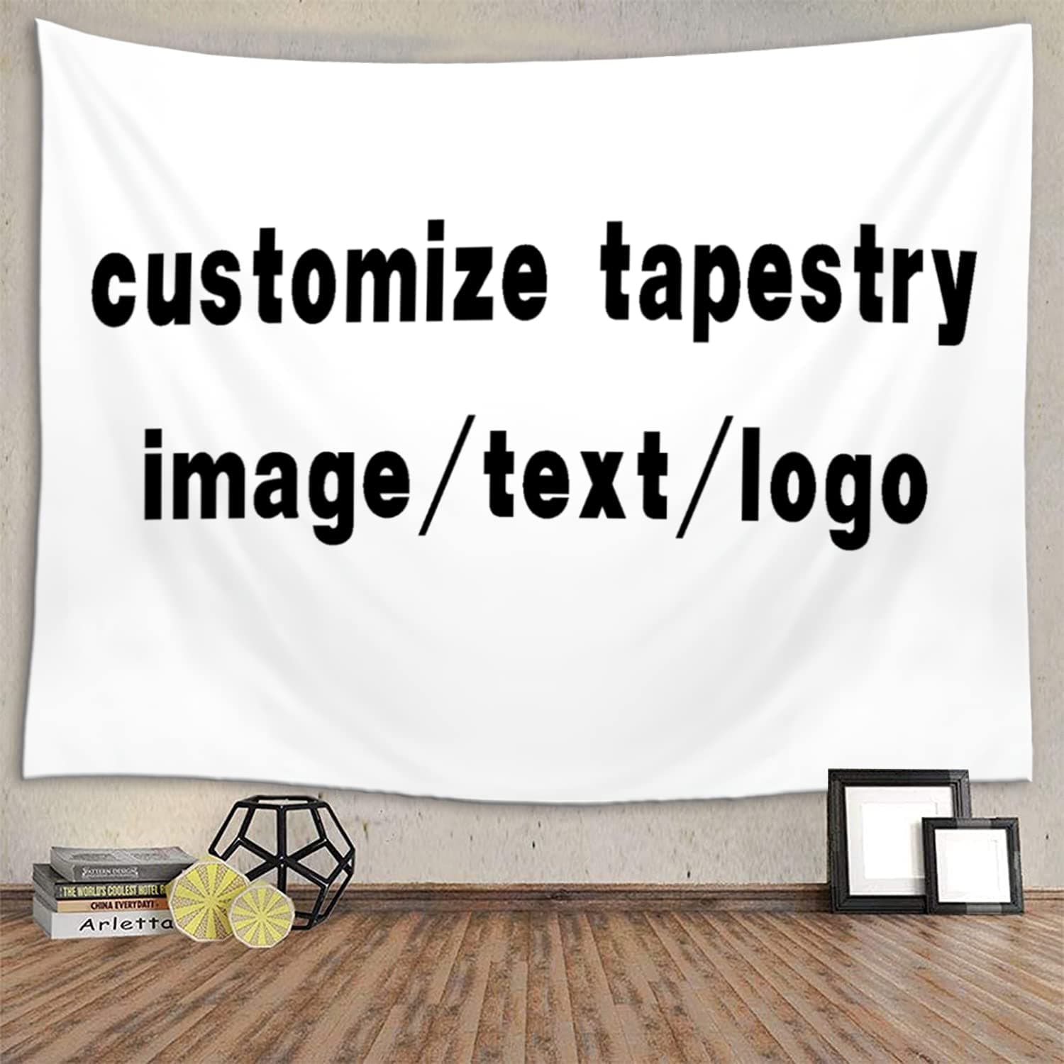 CHENGYANG Custom tapestry Personalized backdrop with name and photo customized wall hanging For wedding, birthday, father's day, mother's day gift and bedroom aesthetic 71x60 inch Horizontal