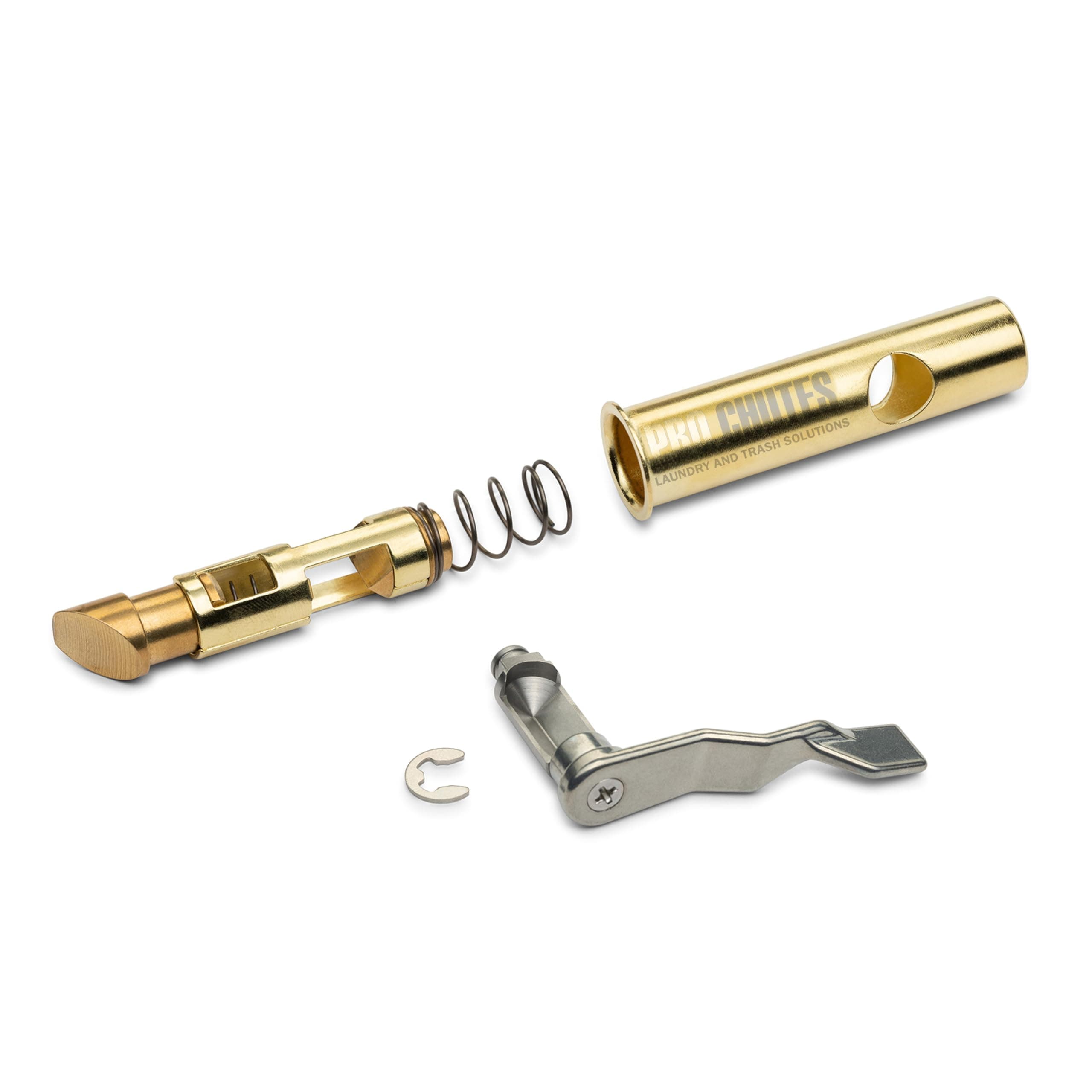 Laundry & Trash Chute Thumb Latch Trigger Plunger - Side Hinged Door Handle 1-3/4, & 1-23/32 Inch Backset Copper Tubular Part for Wilkinson & Other Manufacture Linen Stainless Steel (Galvan.)