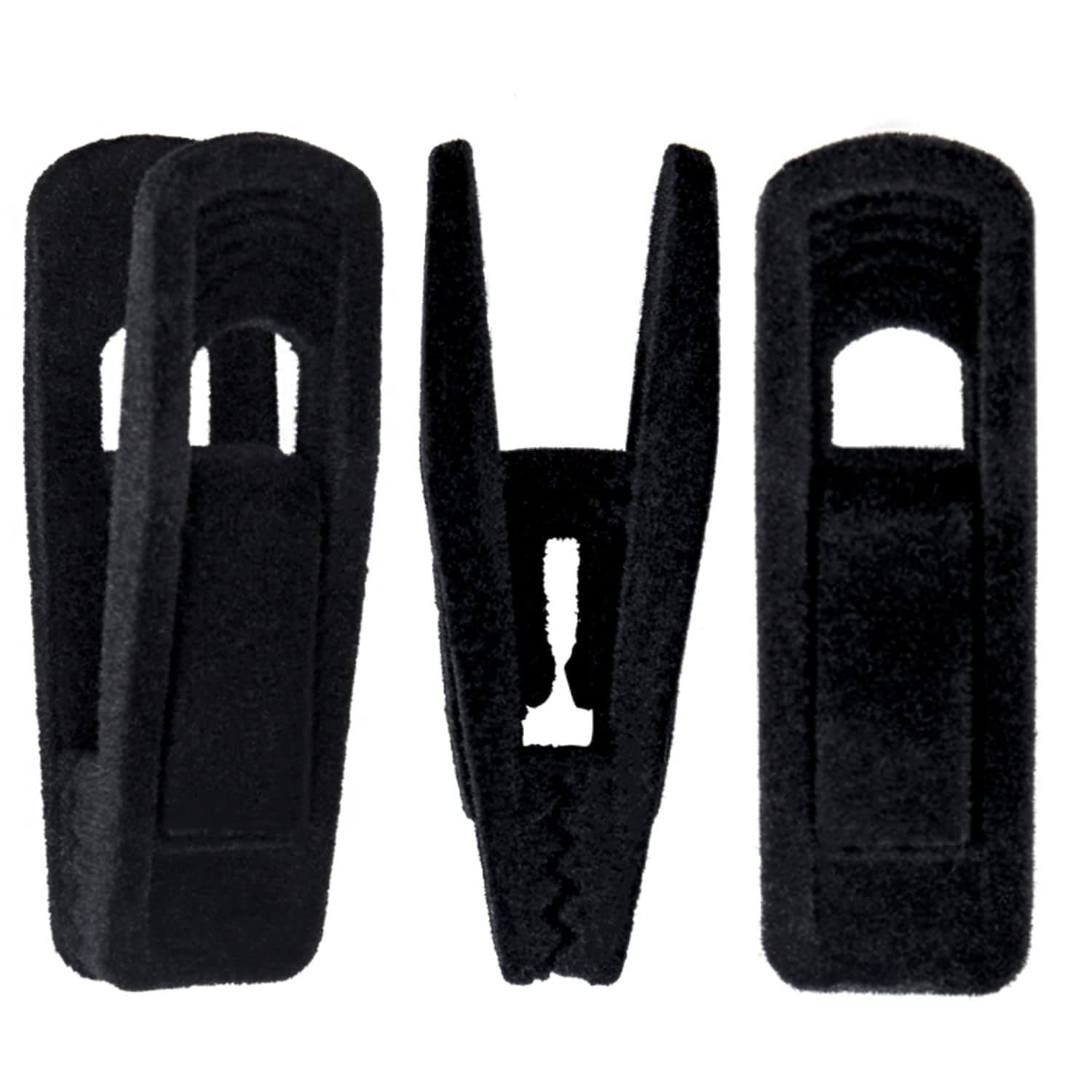 Velvet Hangers Clips, 20 Pack Finger Clips, Strong Felt Hanger Clips for Velvet Trousers Hangers, Black