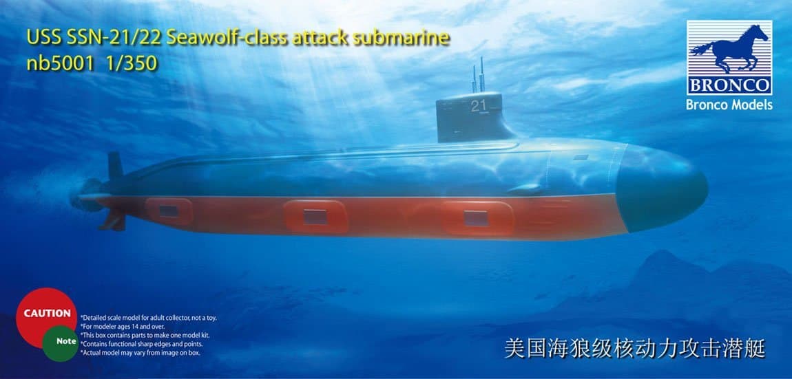 Bronco Models NB5001 – Model Kit USS SSN Sea Wolf Attack Submarine