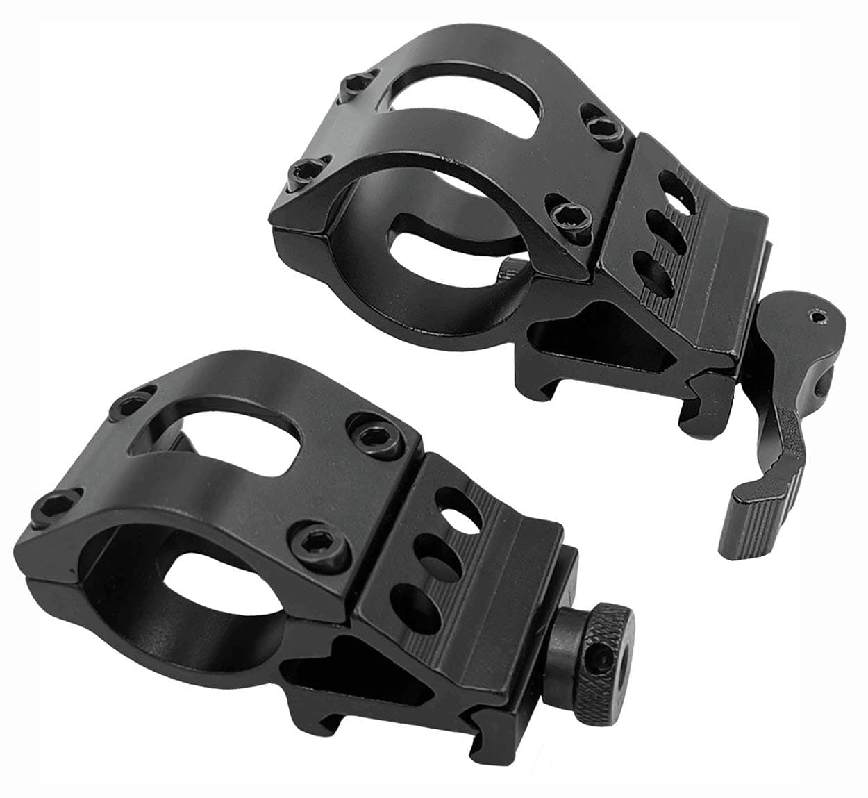 Megwoll Tactical Flashlight Mount Quick Release Picatinnly Rail Mount 1" Offset Picatinny Rail Mount for Tactical Flashlight Mount 2Pack