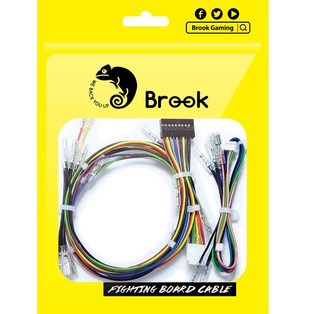 Brook Fighting Board Cable 20-Pin Harness with 4-Pin Button Harness for DIY Arcade Stick Builds, Compatible with Brook Fighting Boards, Sanwa and Seimitsu Buttons, Joystick and Button Wiring Set
