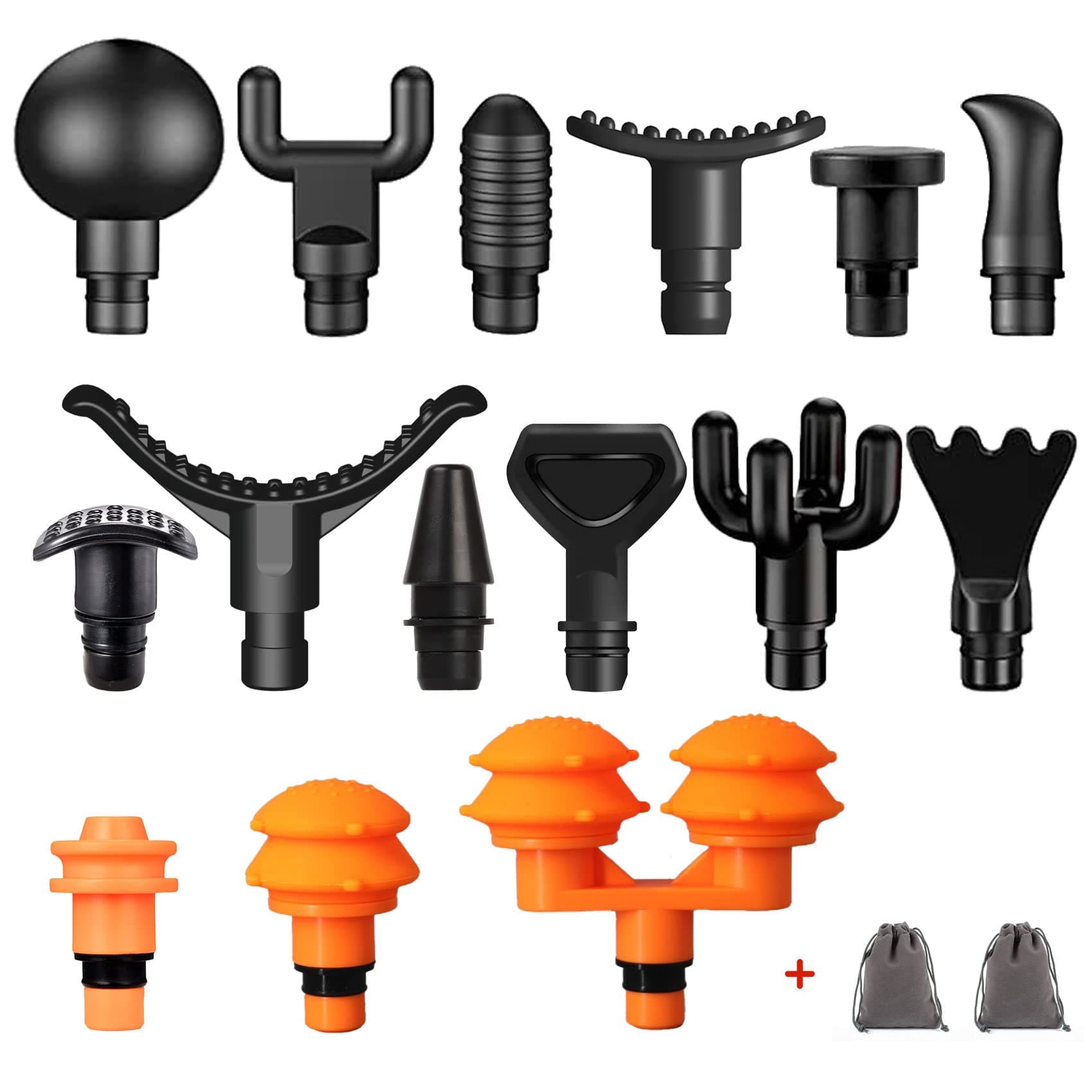 Massage Gun Attachments for Hypervolt Go, Upgraded 15 PCS Massager Heads to Meet Different Needs for Deep Tissue Muscle Massage Gun, Plug-n-Play MassageGun Accessories Easy to Use.