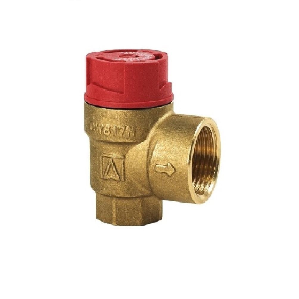 HYDROBIL Safety Pressure Release Valve for Boilers, CE Marked, 1/2" BSP x 3/4" BSP Female Threads, Max. Pressure 1.5 Bar - Solid Brass Construction, Temperature Range -20°C to 160°C