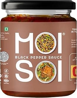 MOI SOI HOT BLACK PEPPER 175gms|Premium quality Sauce Dip|Cook|Dipping Sauce|Spread|Stir Fry Cooking Sauce|Vegan Friendly|Gluten free Product|No MSG|Chinese Sauce|Oriental Sauce|Asian Sauce
