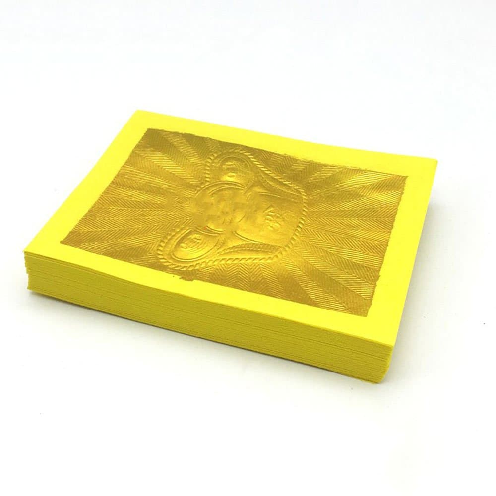 Chinese Joss Paper - Gold Foil, Bamboo, Rectangular, 5.1 x 3.9 inches, Pack of 100