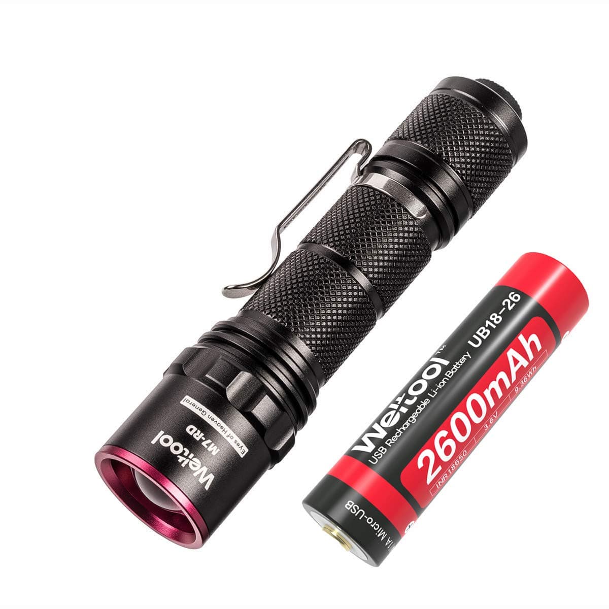 Weltool M7-RD Red Light Even-Beam Flashlight Dark Adaptation Serie Preserve Night Vision for Sea Turtles Safety, Aviation, Astronomy, Camping, Hunting