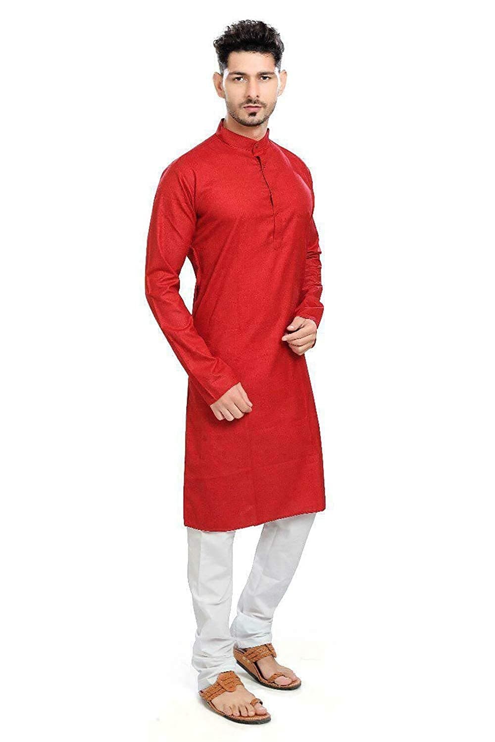 STYLEXA Men's Solid Straight Kurta Pyjama Set Cotton