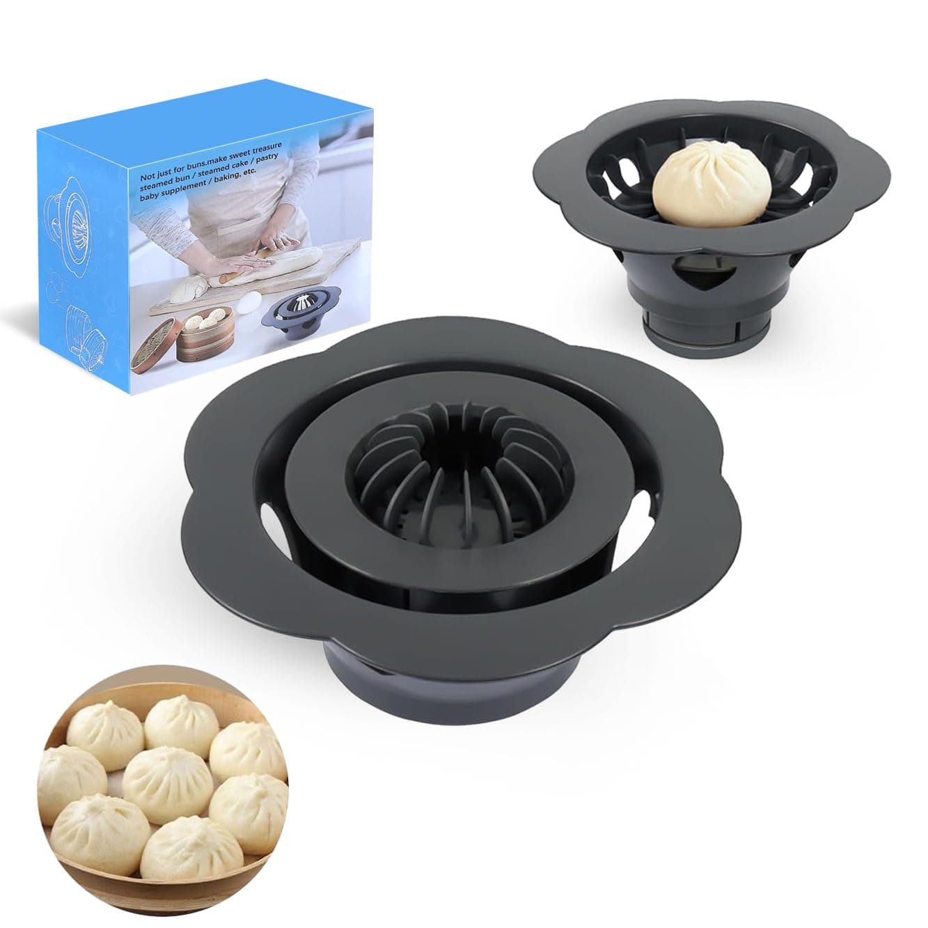 Baozi Maker Machine,6.57" Dumpling Momo Maker Mold Plastic Kitchen Gadget Tool Homemade Bao Buns Preparation Culinary Exploration Ease of Use Cleaning