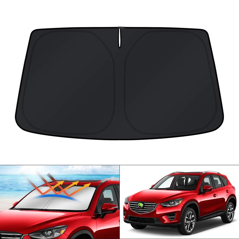 KUST Windshield Sun Shade for Mazda CX-5 2013 2014 2015 2016 CX5 Sunshade Sun Visor Protector Foldable Blocks UV Rays Keep Your Car Cooler