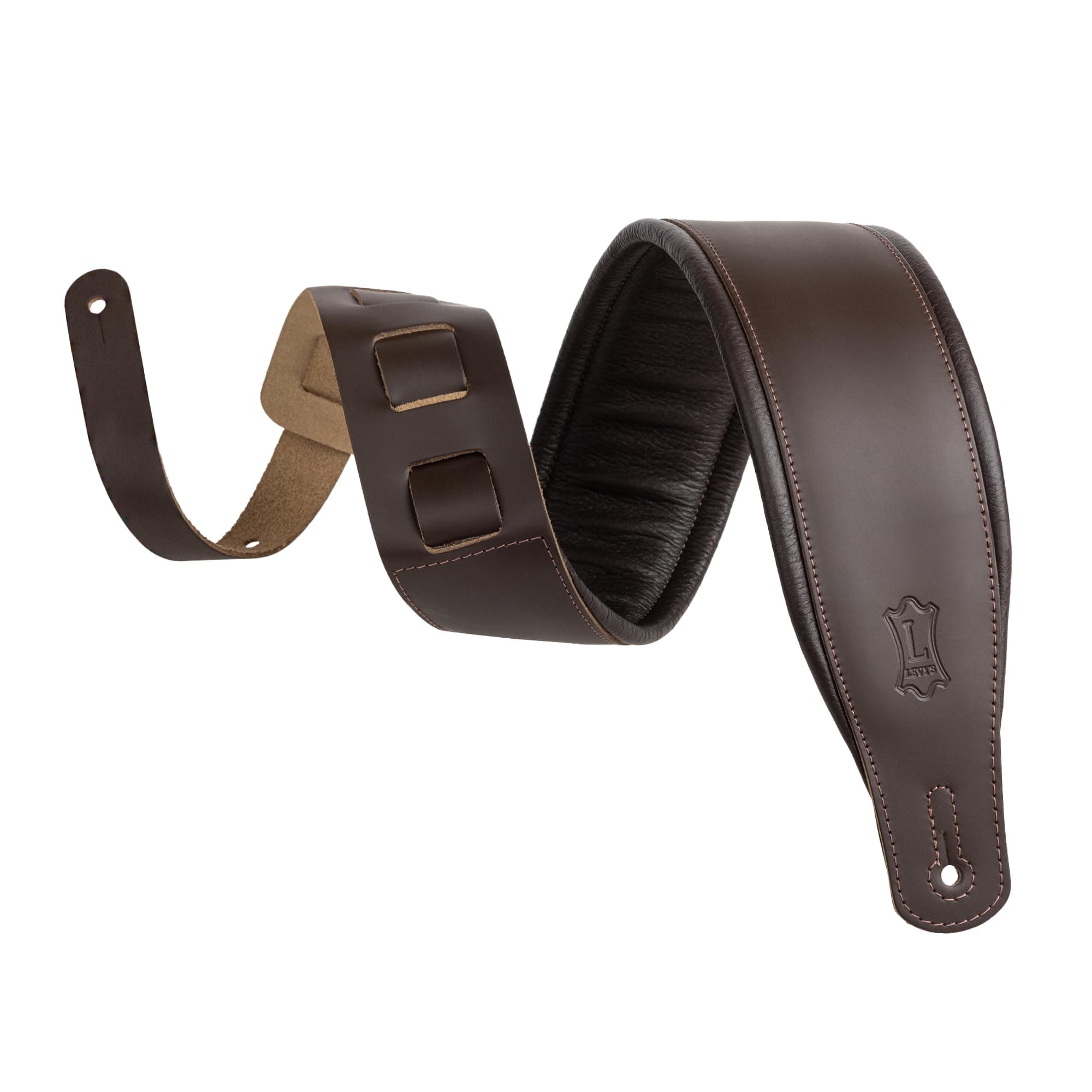Levy's Leathers 3" Wide Leather Guitar Strap with Foam Padding and Garment Leather Backing