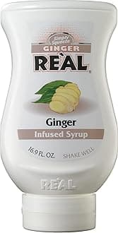 Re’al Syrup | Ginger Puree Infused Fruit Syrup | Made with Real Ginger | 500ml | Natural Ingredients| Cocktails, Baking, Smoothies, Mixing Drinks, Desserts, Cooking