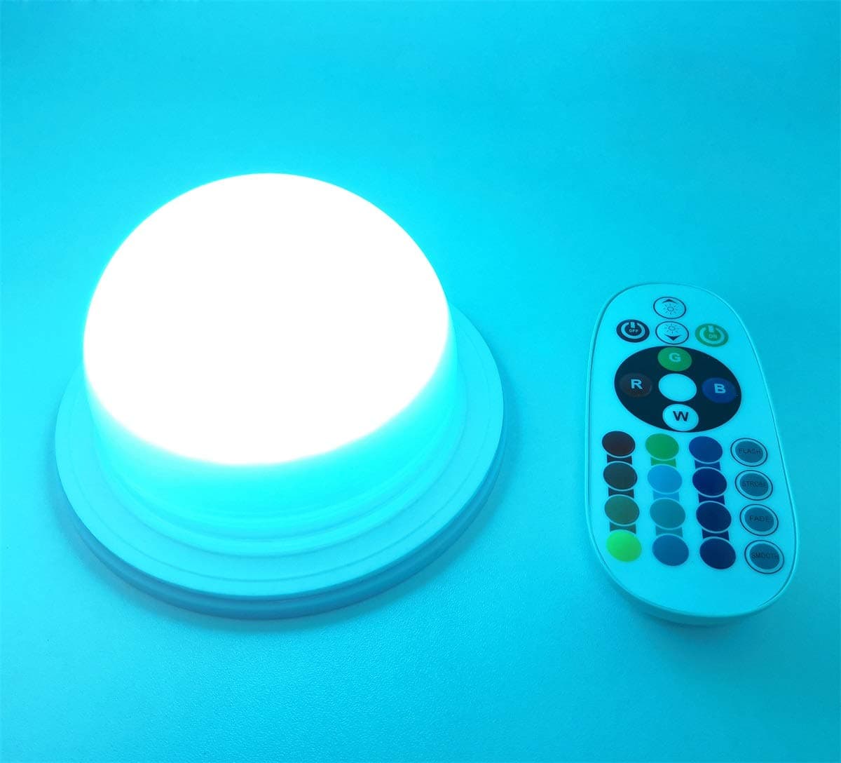 RGB LED Under Table Light Multi Colors Changing Battery Powered Wireless Remote Control Wedding Decoration Lamp for Outdoor Camping Indoor Party Event Birthday Banquet Receptions Illumination