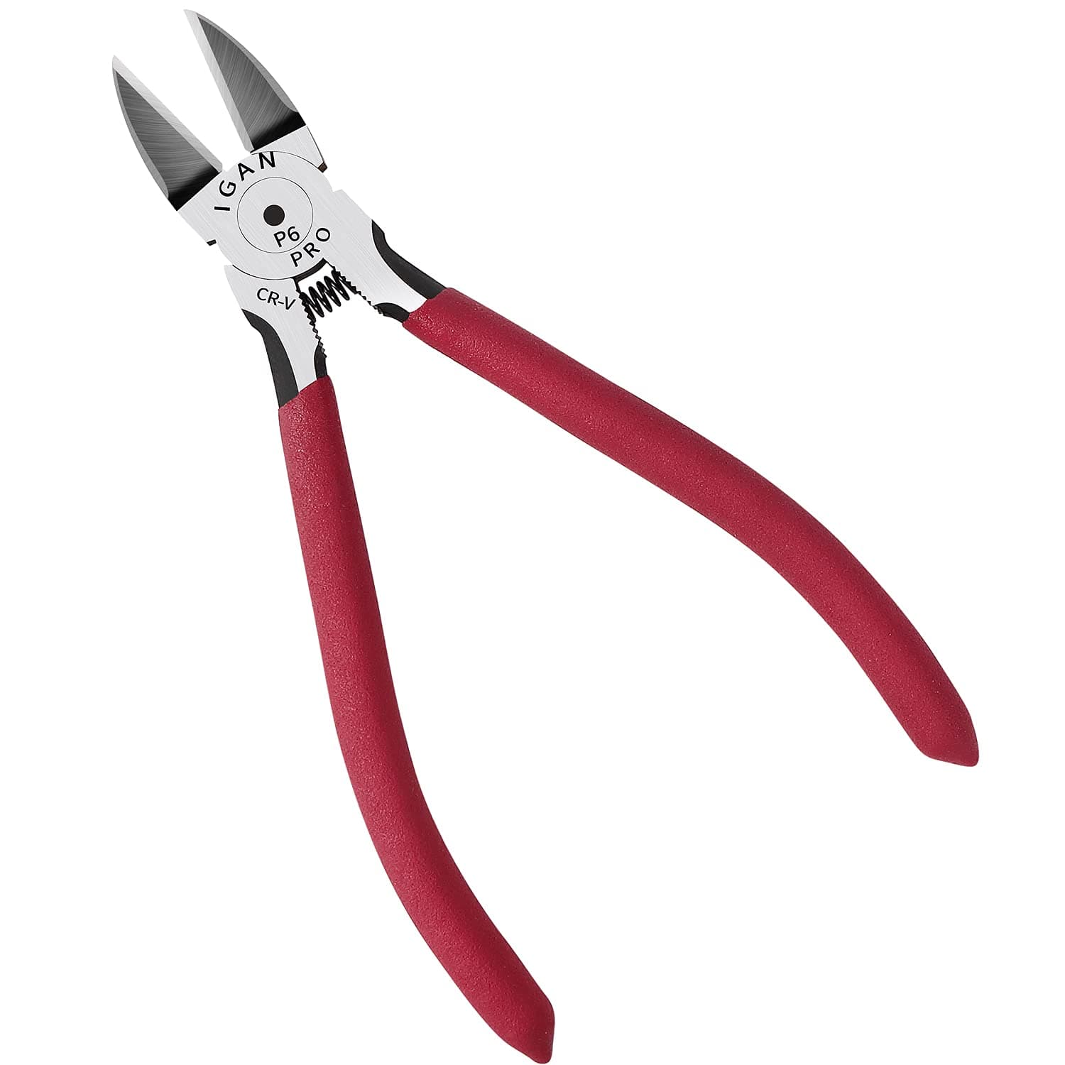 IGAN-P6 Wire Flush Cutters, 6-inch Ultra Sharp and Precision Side Cutter Clippers with Longer Flush Cutting Edge, Spring-loaded, Ideal Wire Snips for Handmade and Any Clean Cut Needs