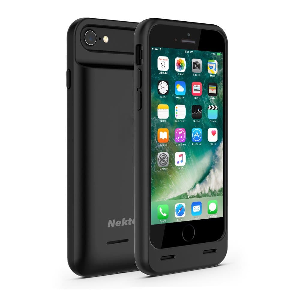 Nekteck iPhone 7/8 Battery Case 3100mAh Compatible with iPhone 7 8 Battery Case External Protective Charger Charging Case Backup Pack Cover Juice Bank - Black