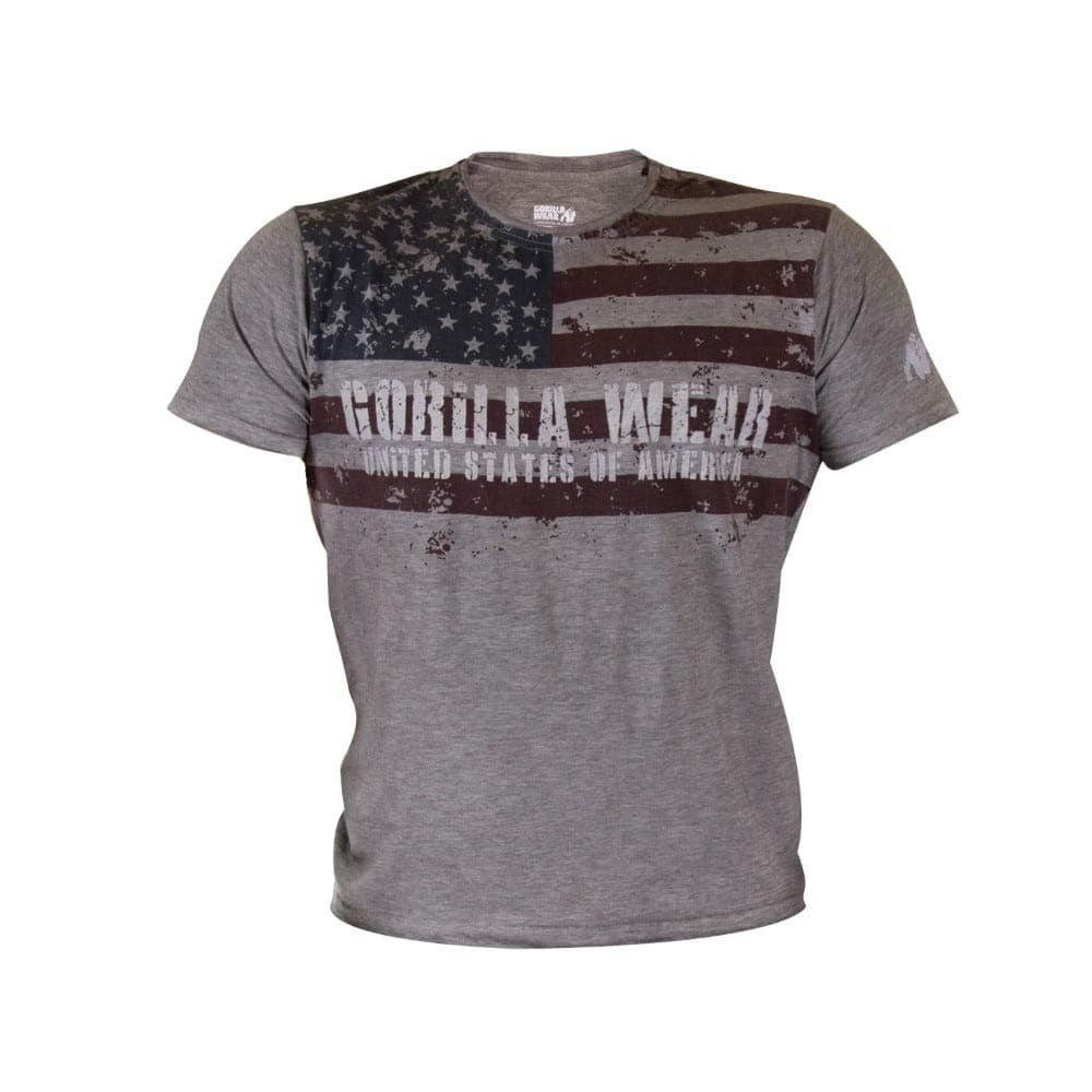 GORILLA WEAR USA Flag Tee Gray