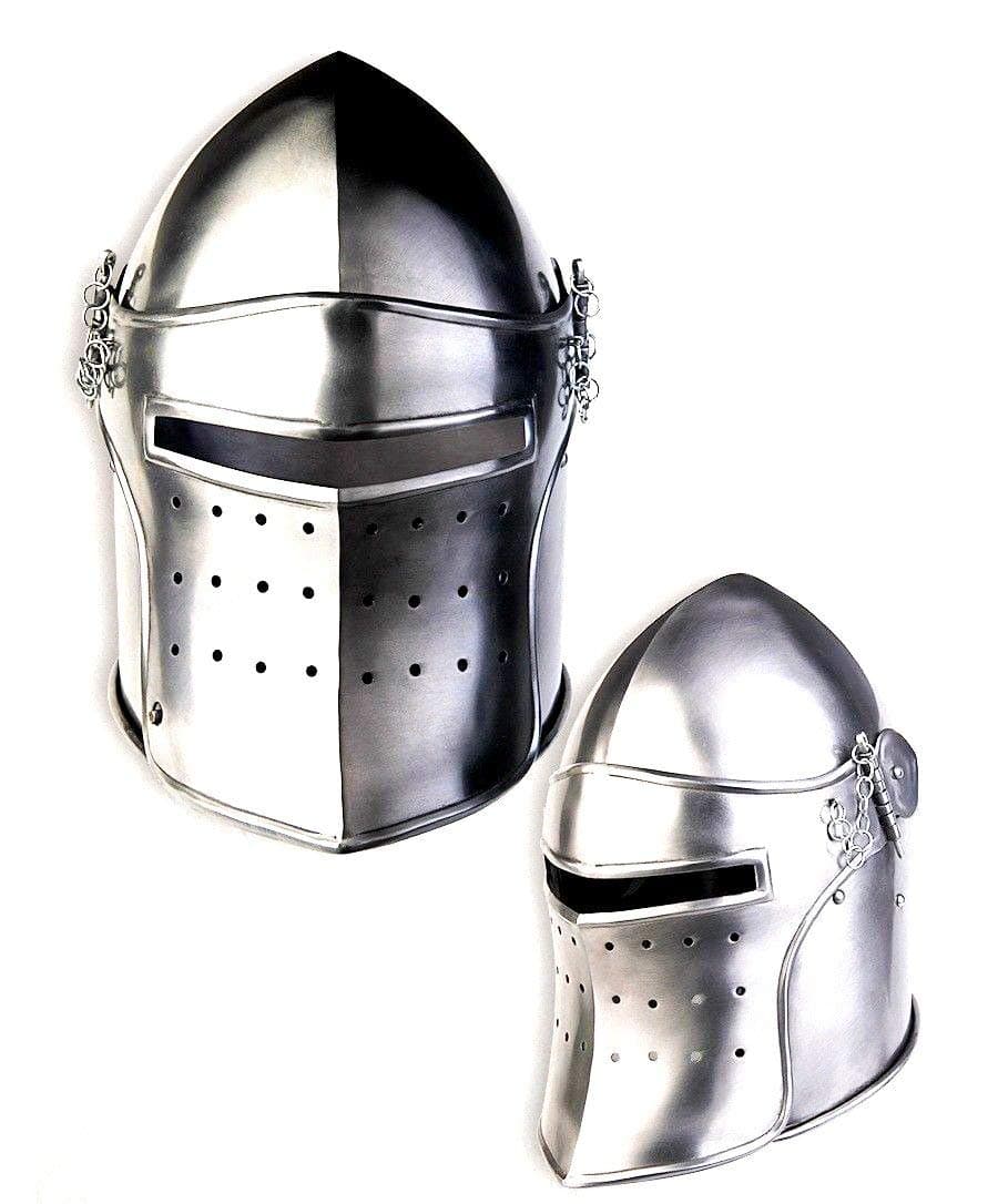 THOR INSTRUMENTS Medieval Renaissance Detachable Visor Barbute 18 Guage Functional Helmet Armor