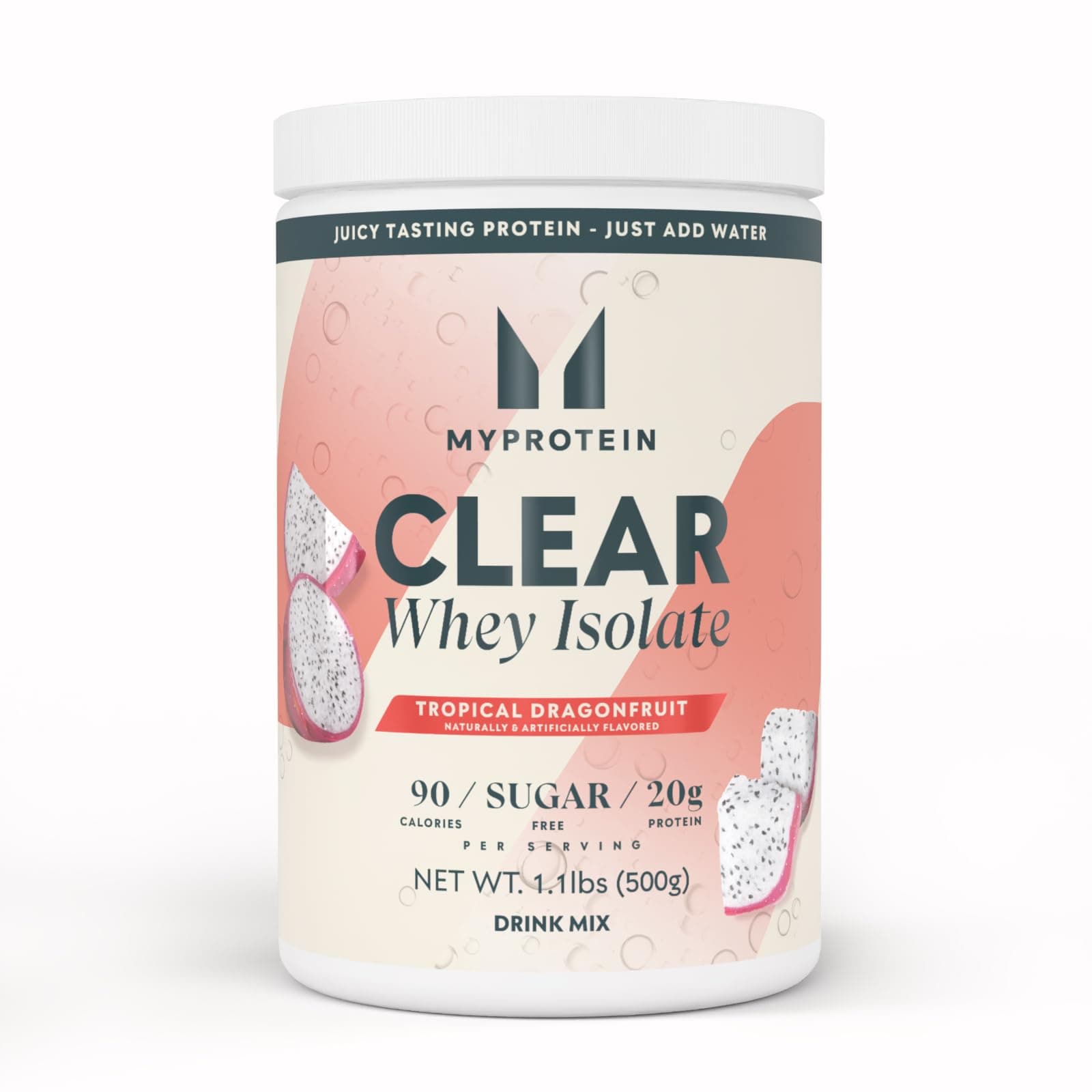 Clear Whey Isolate Protein Powder, 1.1 Lb (20 Servings) Tropical Dragonfruit, 20g Protein per Serving, Naturally Flavored Drink Mix, Daily Protein Intake for Superior Performance