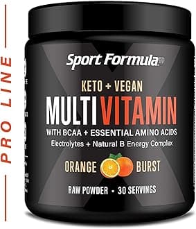 Multivitamin Powder - Keto Drink Mix for Men Women BCAA Amino Acids Won’t Upset Your Stomach - Keto Vegan Multivitamin with Electrolytes Super B Complex Digestive Enzyme (Orange Burst)