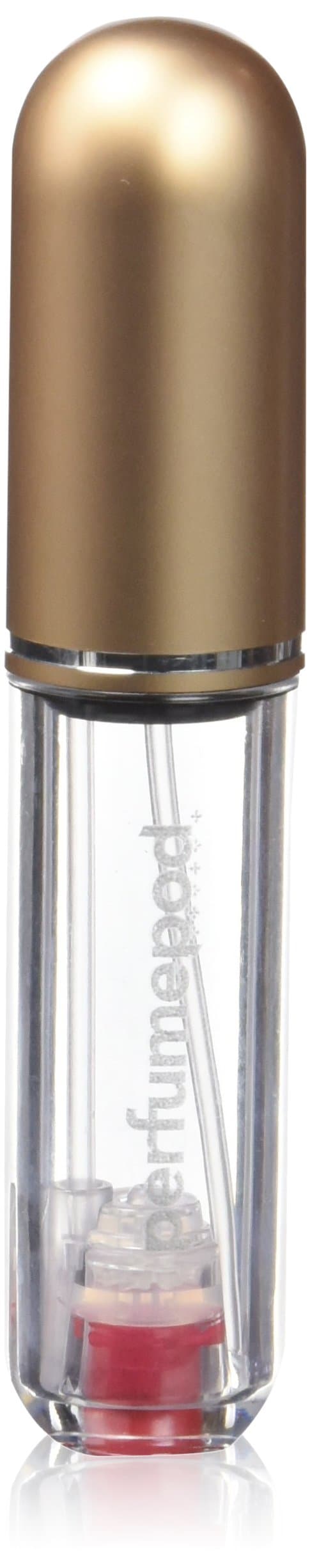 Perfume Pod Clear Refillable Perfume Atomiser with Spray & Genie-S Refill (Gold)