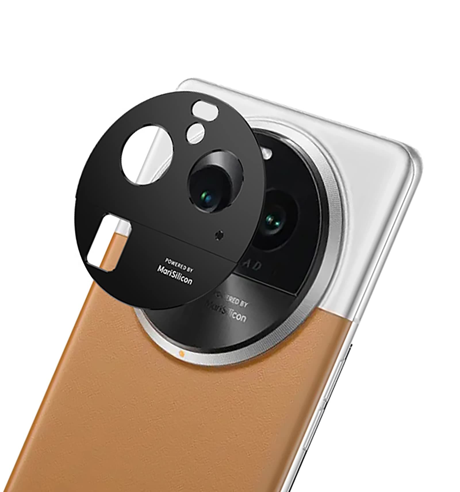 GIOPUEY Camera Lens Protector Compatible with OPPO Find X6 Pro,[2 Pack] Camera Lens Metal Protectors [Does Not Affect Imaging] 360° Camera Protection for OPPO Find X6 Pro (Black)