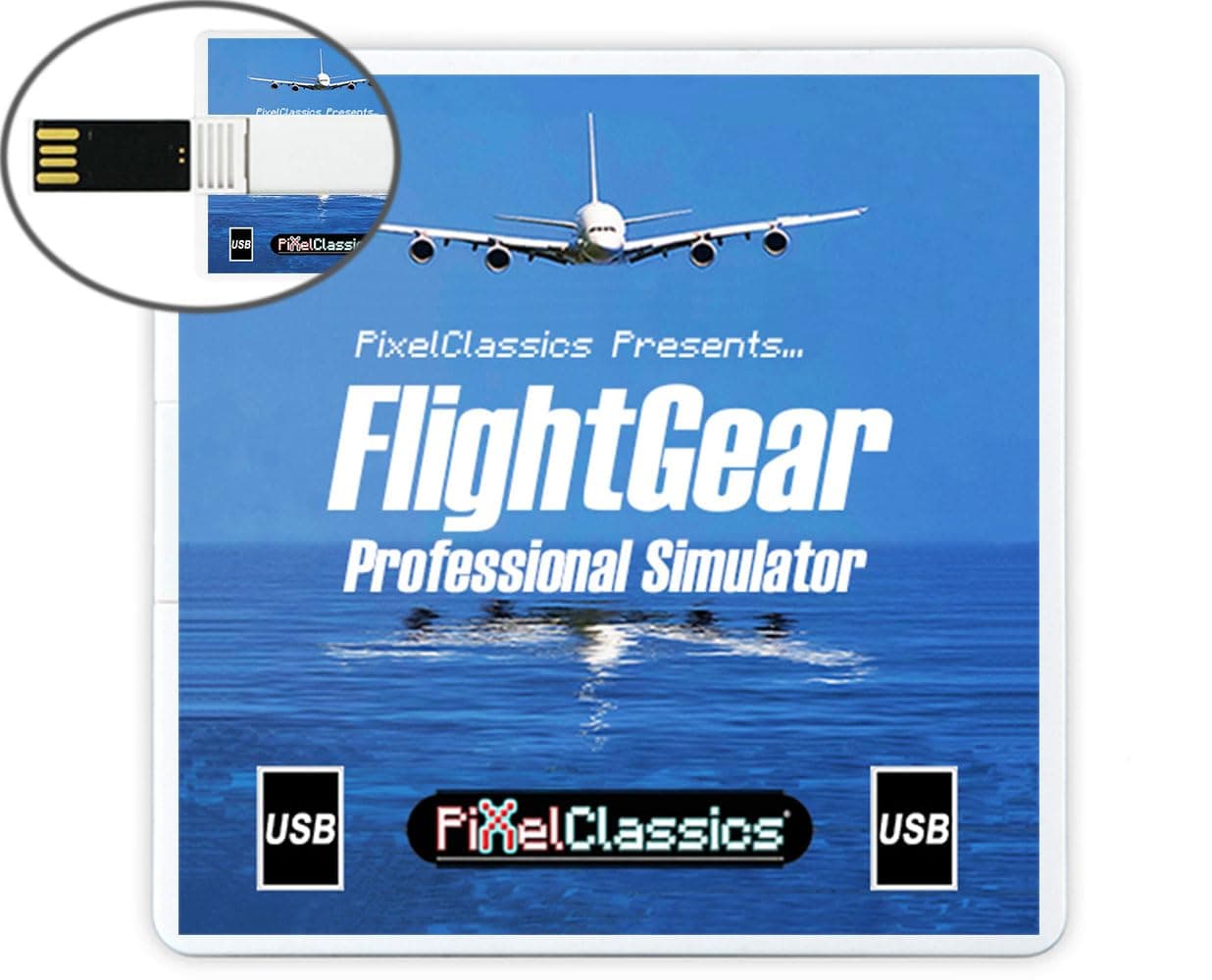 FlightGear Flight Simulator 2023 X on USB | Flight Sim Plane & Helicopter Professional Simulator Including 600+ Aircraft & 20,000 Real World Airports | Compatible with Apple macOS