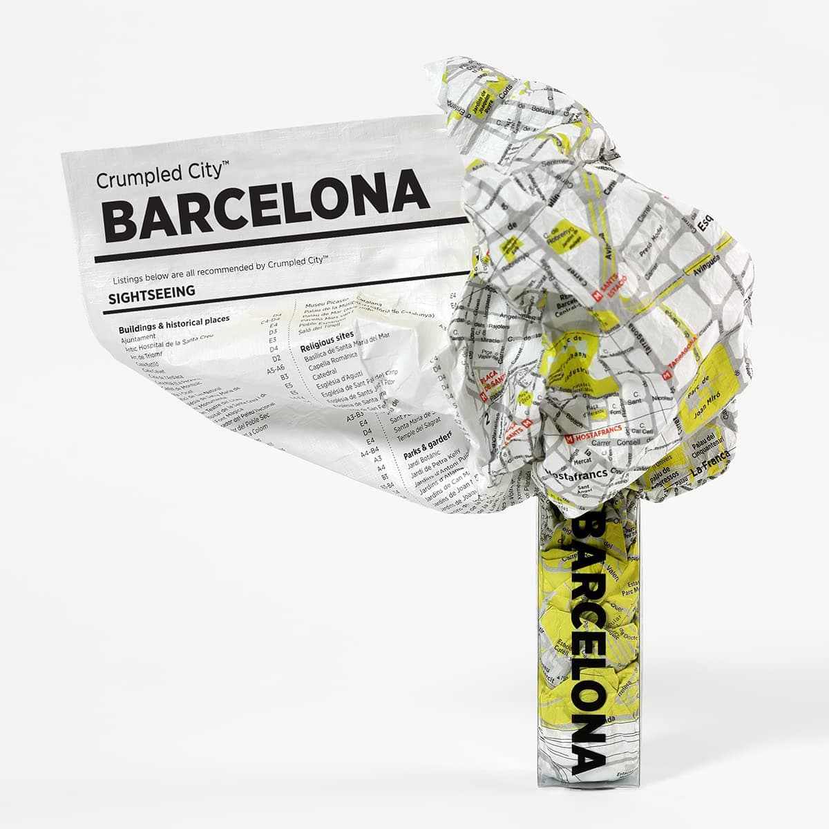 Crumpled City Map-Barcelona