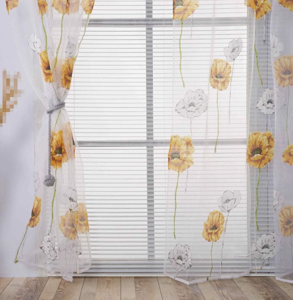 Gaddrt® 1 Panel Fashion Sheer Window Curtain Solid Color Window Treatment Voile Door Drape Valance Fabric, 100x200cm (B)