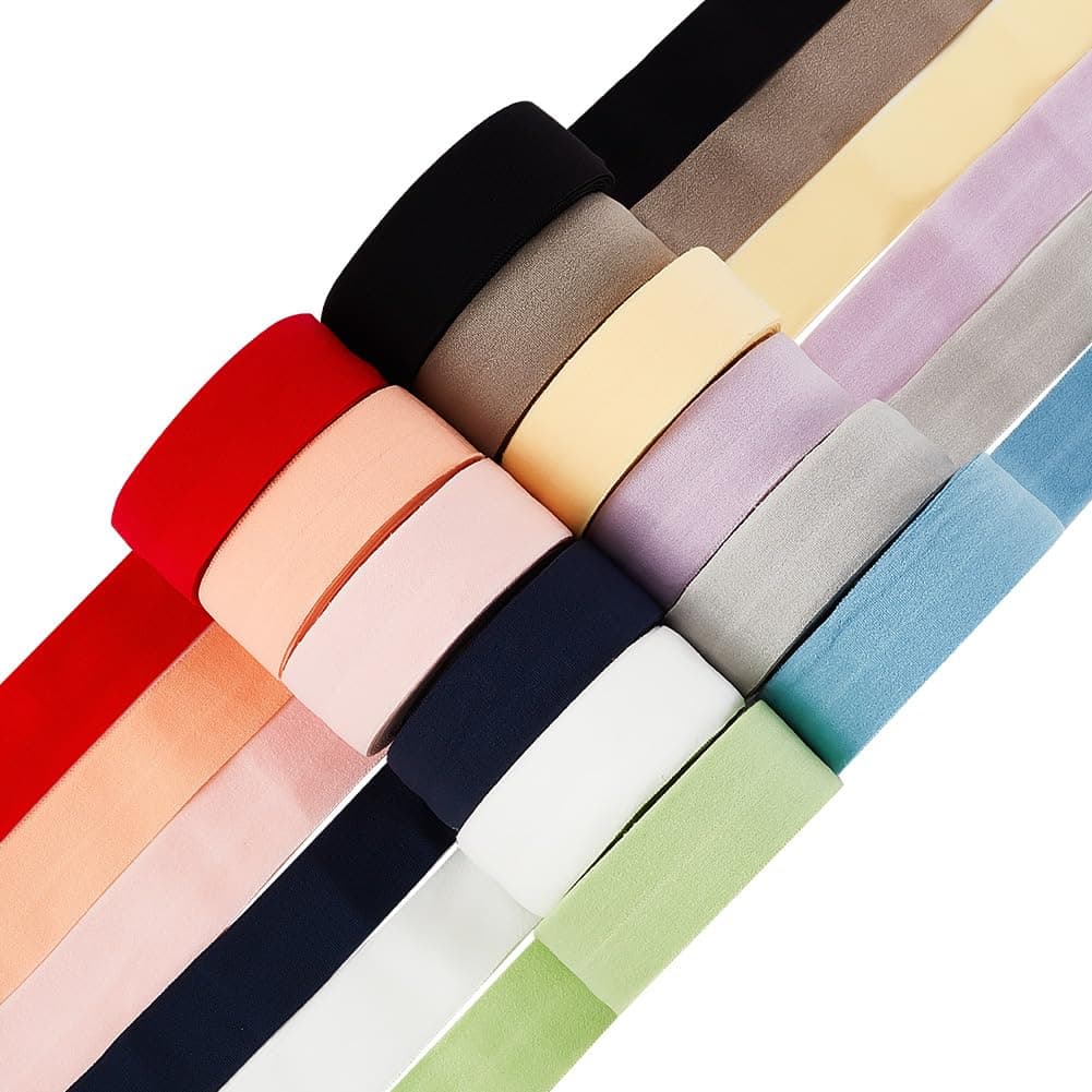 PH PandaHall 65.6 Yards Elastic Tapes 20mm Polyester Binding Tape Stretch Ribbon Tape Bulk Rolls Sewing Elastics for DIY Sewing Seaming Binding Hemming Piping Quilting Projects 12 Color