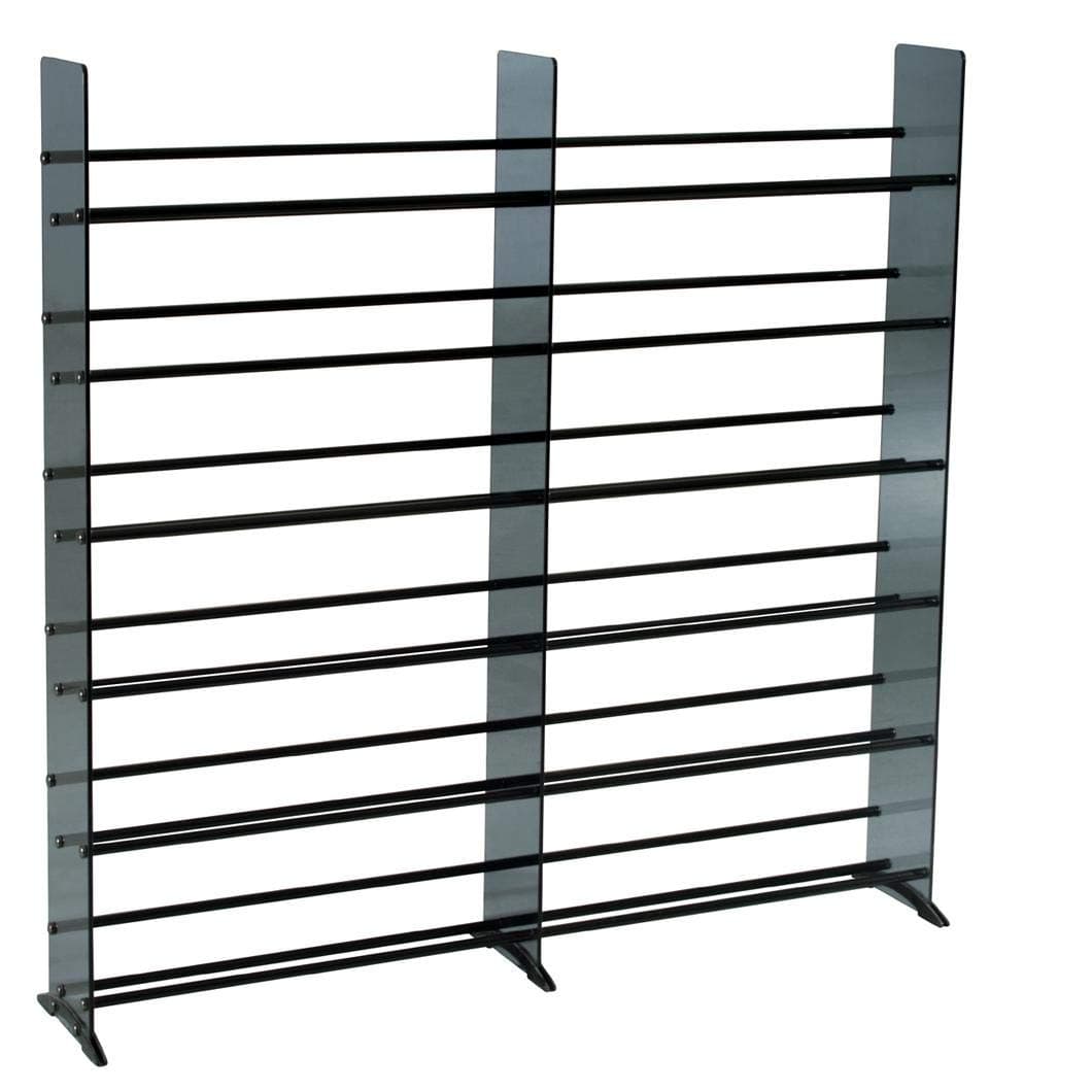 TransDeco Glass CD/DVD Rack, 792 552, Black/Chrome