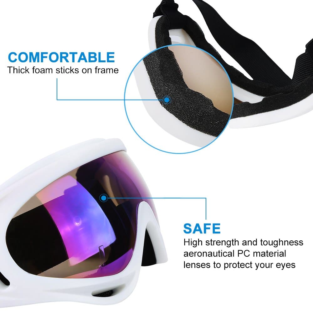 ELECOOL Ski Goggles 2 Packs with Wind Dust UV 400 Protection for Teens Kids Adults