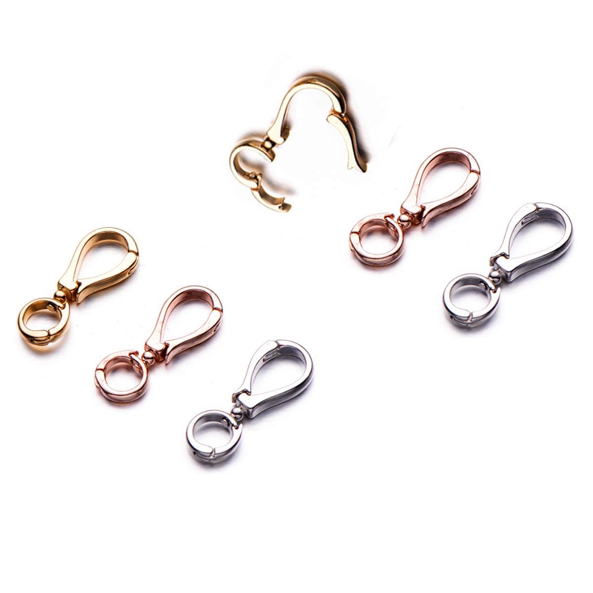 Zpsolution Double Opening Interchangeable Pearl Enhancer Connector Shortener Pendant Bail Clasp Infinity Figure Eight Shaped Silver/Gold/Rose Gold, Copper, Pearl
