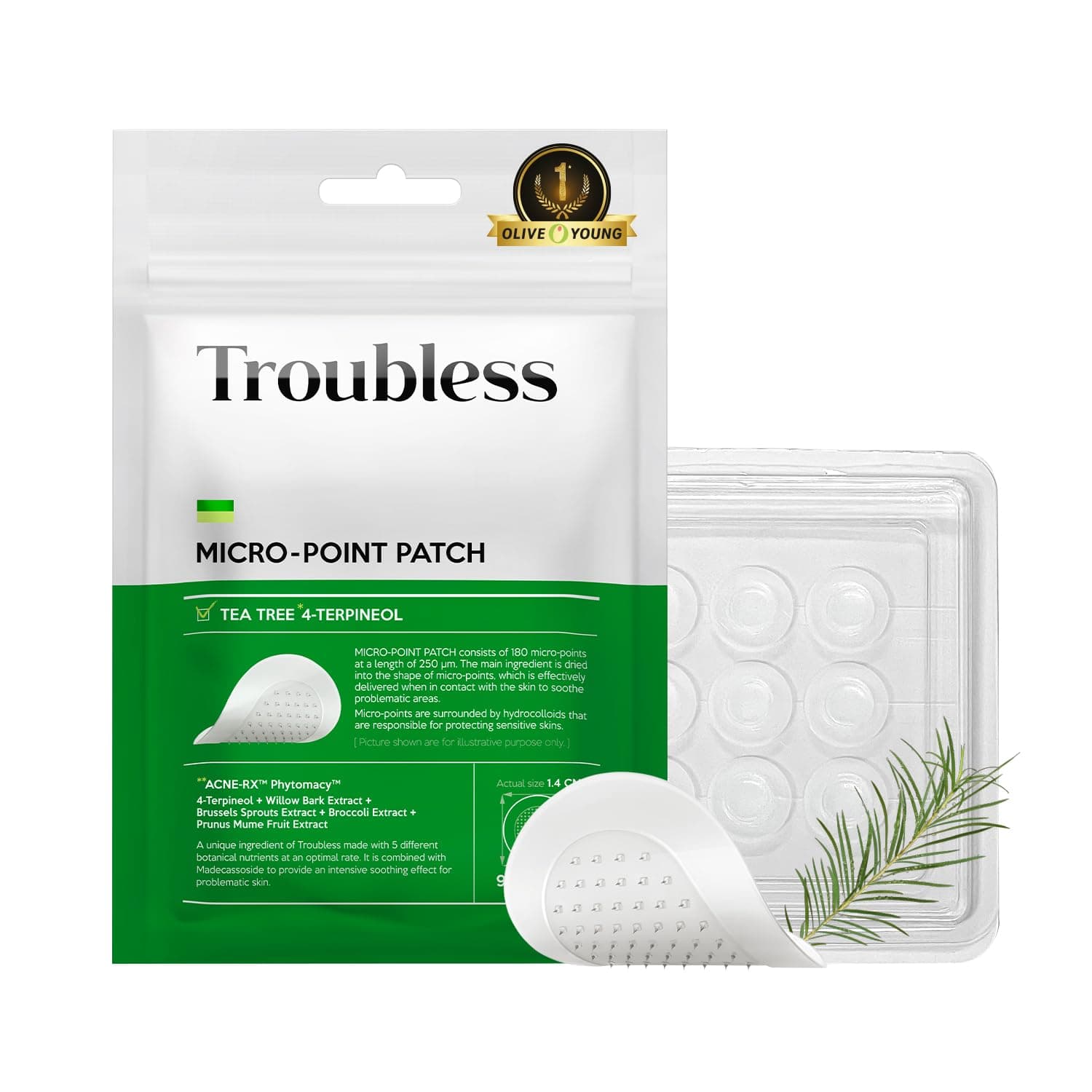 Invisible Micro-Point Acne Pimple Patch with Tea Tree & Madecassoside, 9 Patches – 180 Micro-Points, Hydrocolloid Spot Treatment for Overnight Use, Soothes Redness, Strengthens Skin Barrier