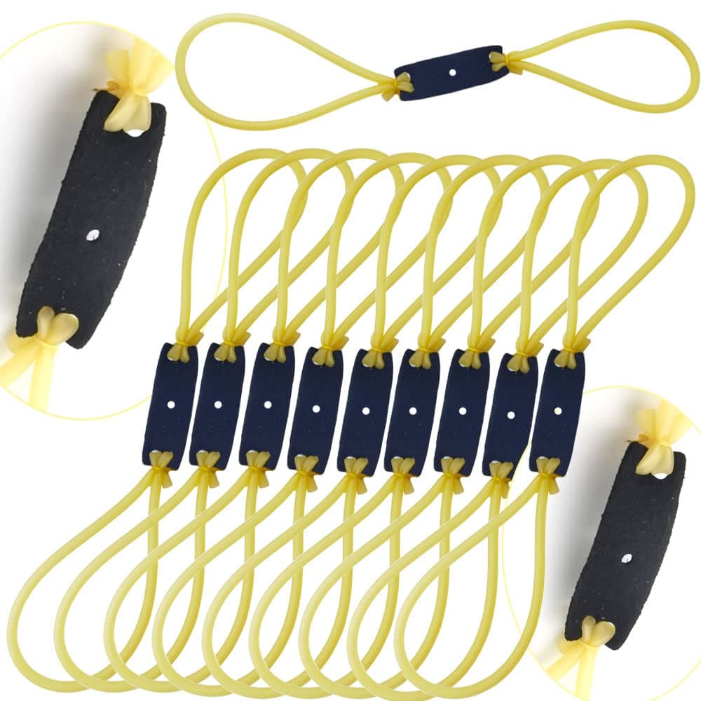 NSBELL 10Pcs Slingshot Replacement Bands Elastic Rubber Bands Heavy Pull Slingshot Tubular Elastic Rubber Band for Hunting Catapults Outdoor Shooting