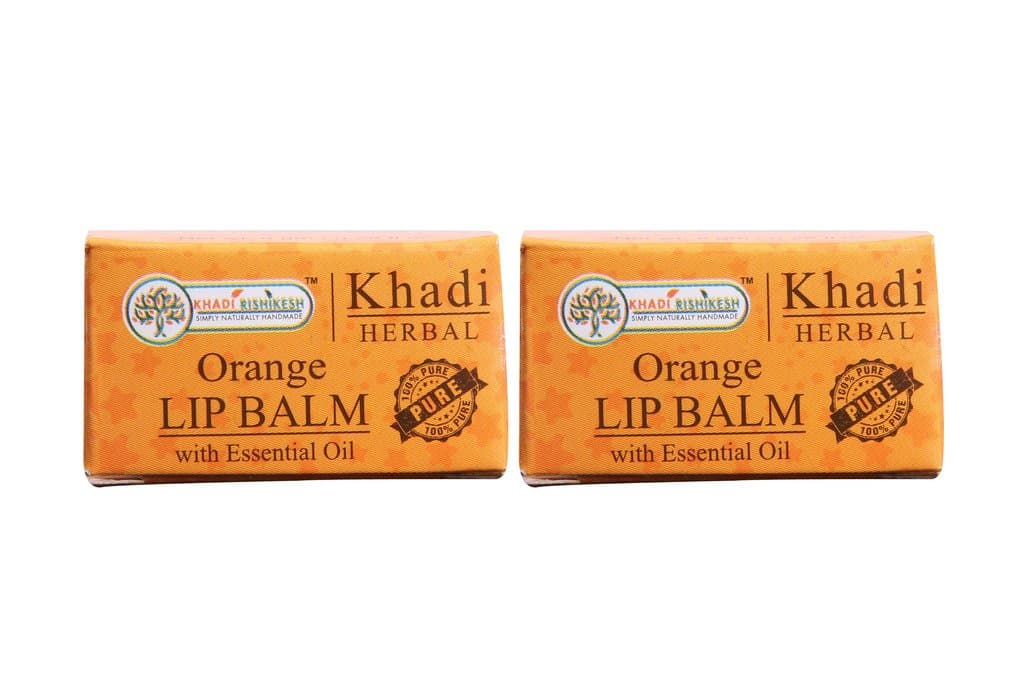KHADI RISHIKESH Herbal Orange Lip Balm Combo Set Pack Of - 8GM x 2 (16GM)