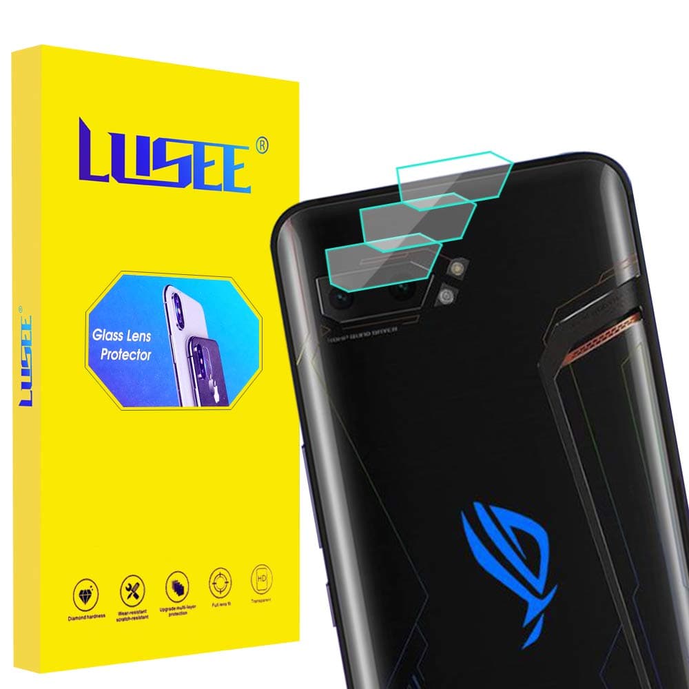 Lusee 3 Pack Camera Lens Protector Compatible With Asus ROG Phone II ZS660KL Cameraprotector Ultra Clear High Definition 2.5D Back Rear Camera Glass Anti-Scratch ZS660KL Protector