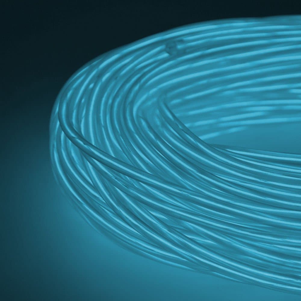 EL Wire electroluminescent high brightness Flexible Rope Neon Glow String Atmosphere Light Strip Cold Light (5 mm (0.19 inches), Light Blue)
