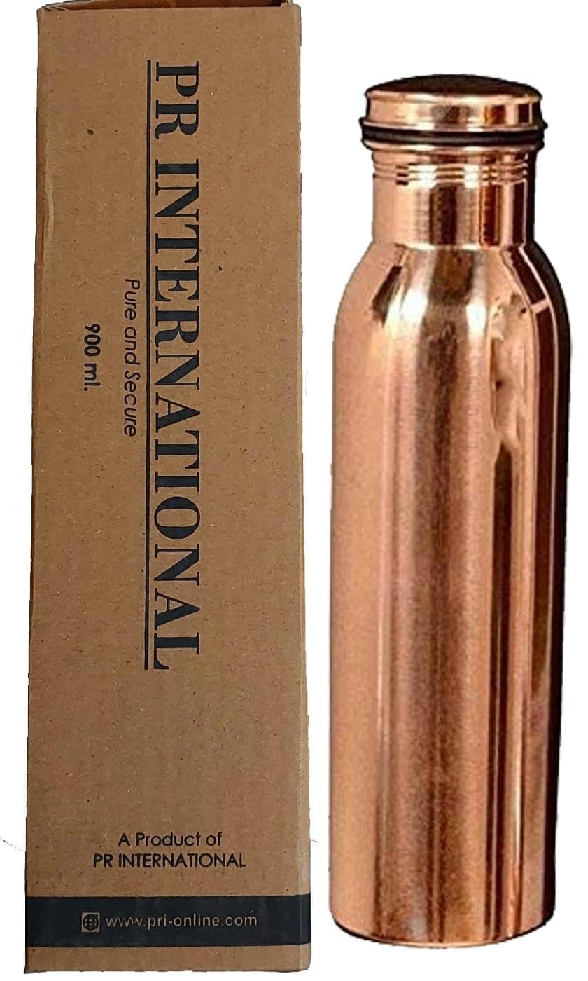 Pure Copper Plain Water Bottle with Lid 900ML