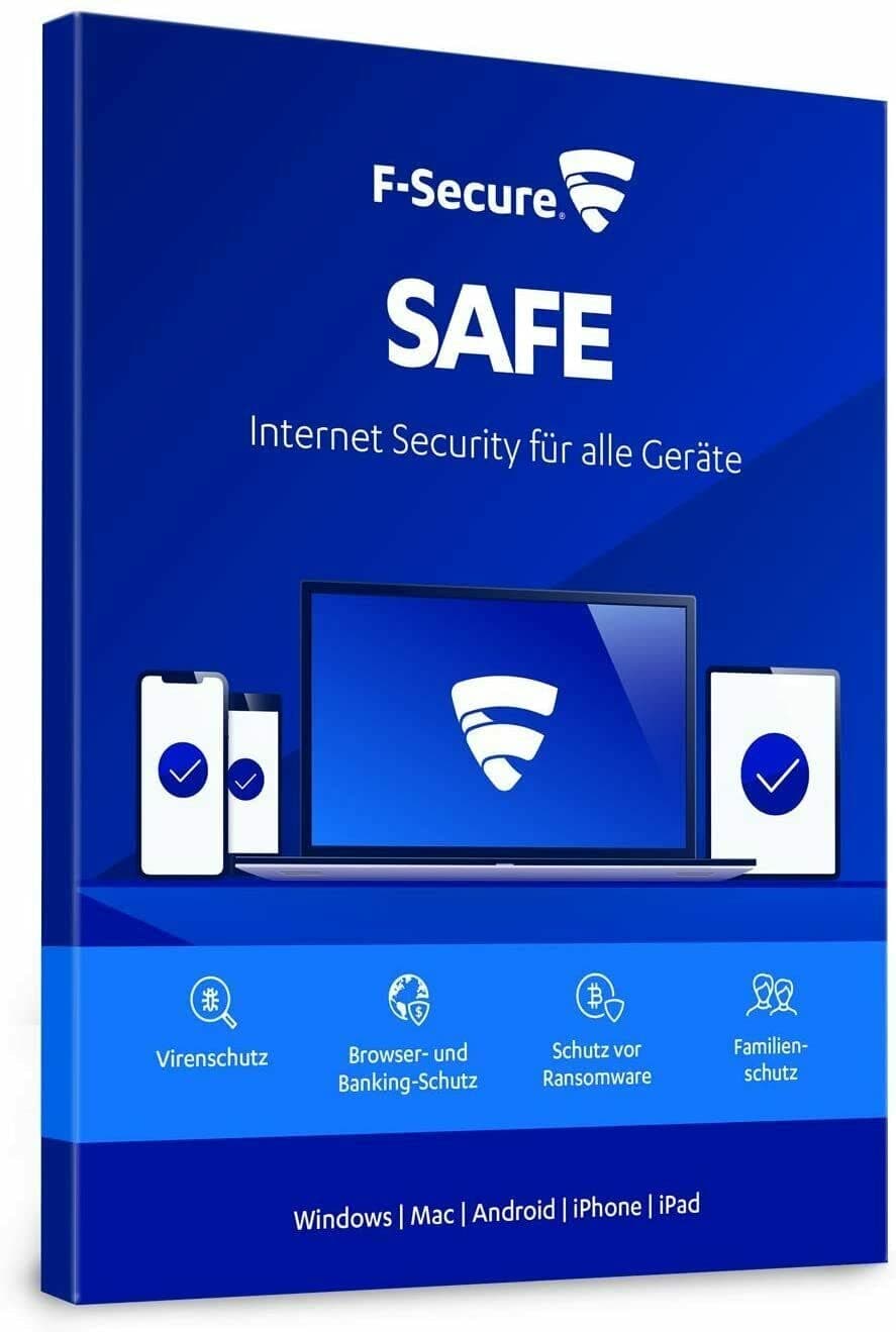 F-Secure Safe Internet Security Retail Box (1 Year, 5 Devices) (PC/Mac/Android)