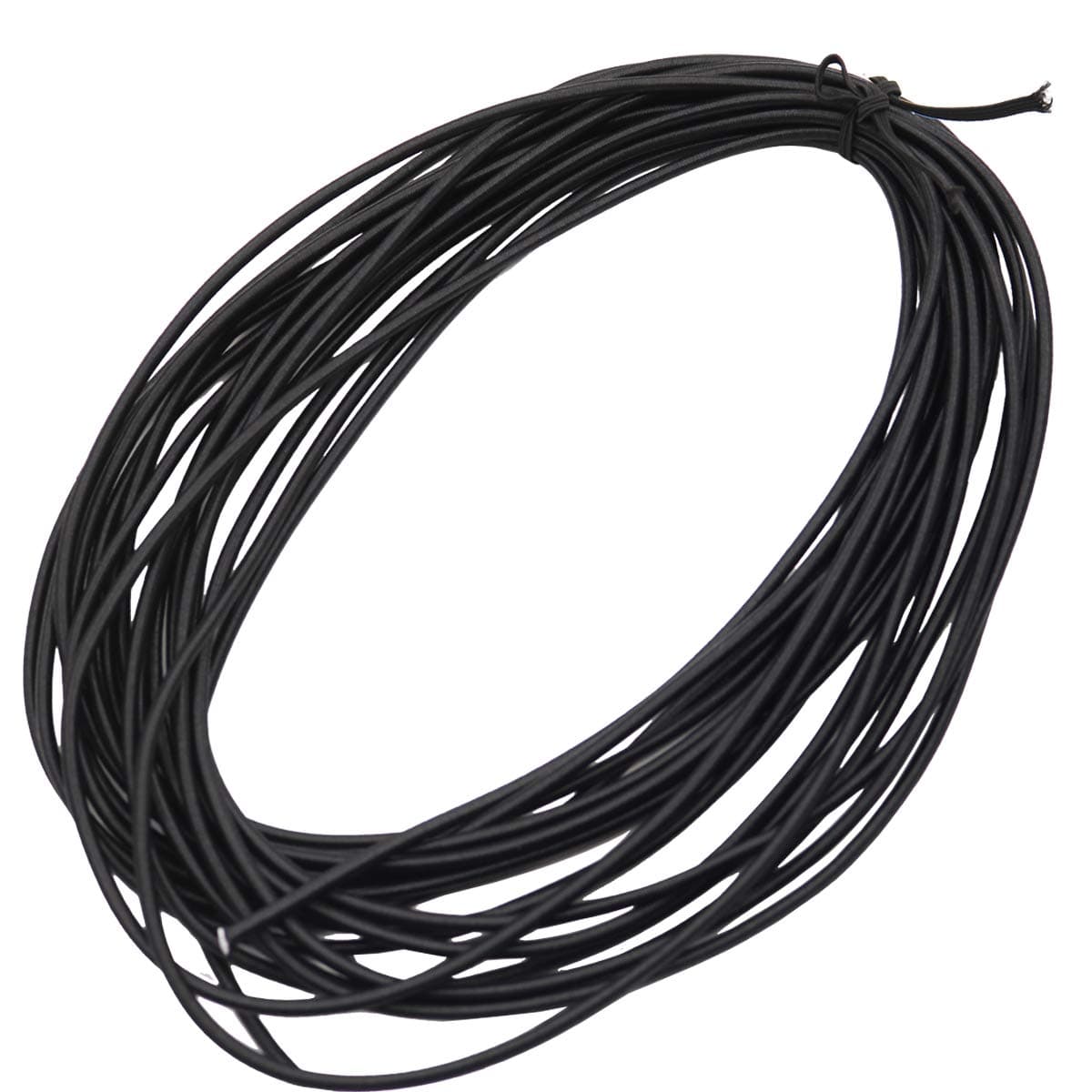 EKEV 1/8" × 25 ft Elastic Shock Cord Bungee Ropes - Black Heavy Crafting Stretch String from 10 25 50 & 100 Foot Lengths