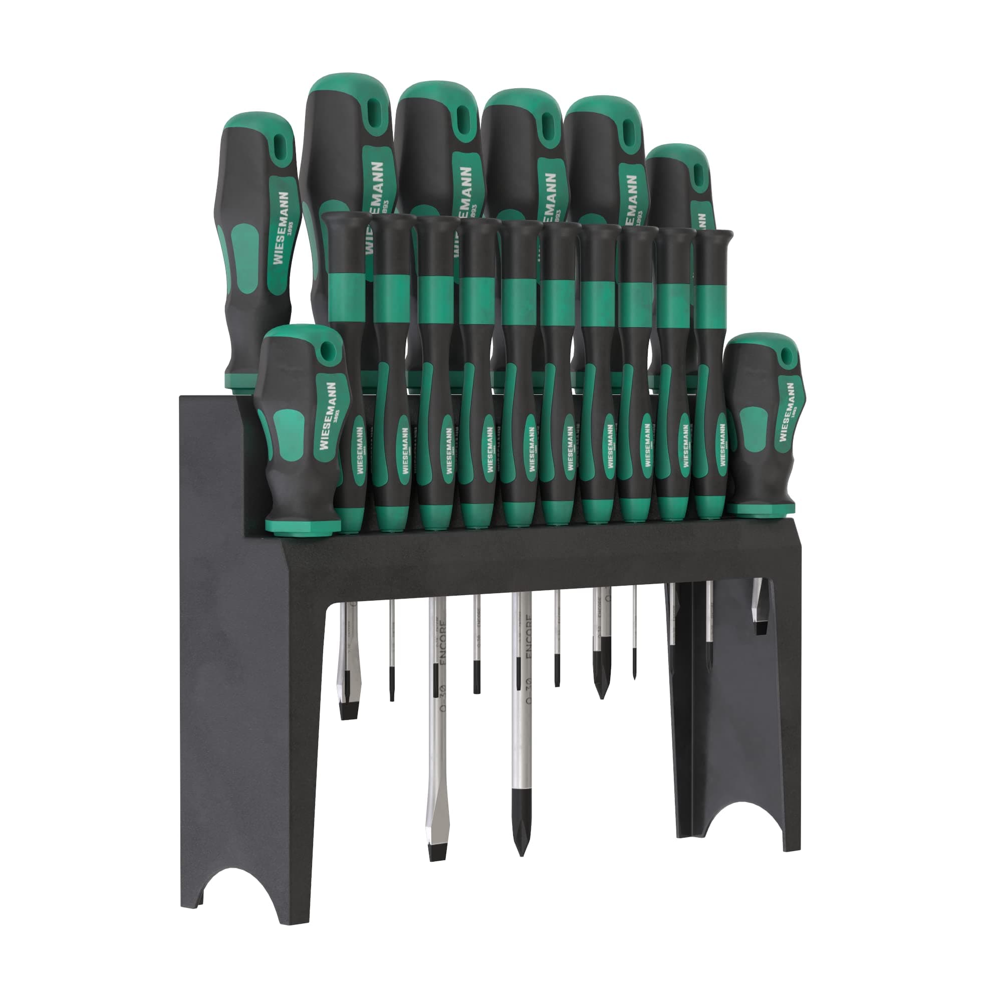 Extra Big Screwdriver Set 18-Piece Long, Short, Precision Mechanics, TX Chrome-Plated with Holder for WIESEMANN1893 I Slot, PH and TX with Magnetic tip I 81154