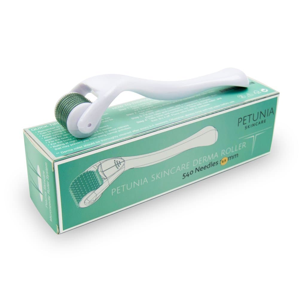 Derma Roller, 0.5 mm, 540 Needles High Quality Stainless Steel Micro Needle Roller for Face, Eyes, Body, Wrinkles, Fine Lines, Blackheads, Acne Scars, Enlarged Pores, Cellulite & Stretch Mark