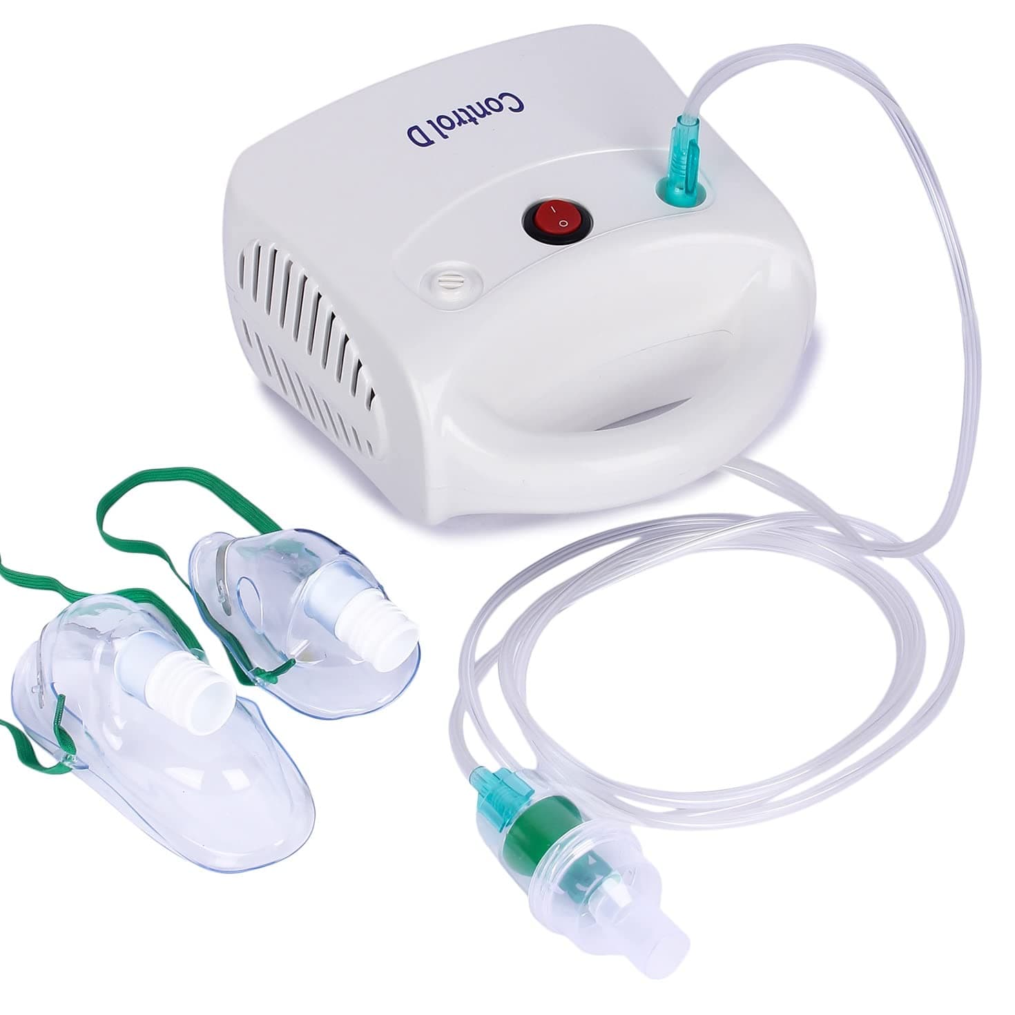 - Control D Durable Compressor Portable Nebulizer with Complete Kids & Adults Mask Kit (White)