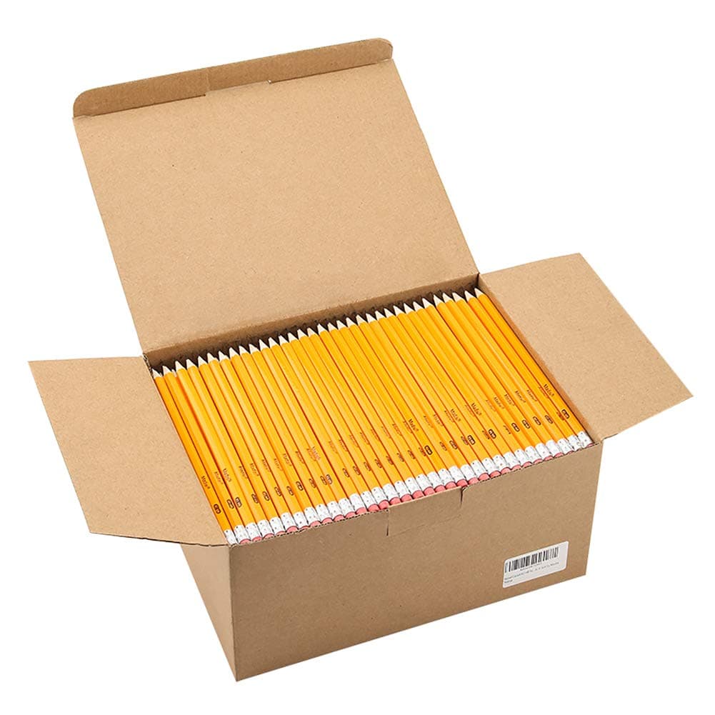 Wood-Cased #2 HB Pencils, Yellow, Pre-sharpened, Bulk Pack, 576 pencils in box