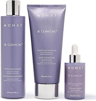 MONAT IR Clinical System – Complete Hair Care Restoration Kit with Thickening Shampoo, Conditioner & Thinning Defense Serum – Strengthens, Protects, & Revives Hair for Thicker, Fuller-Looking Results