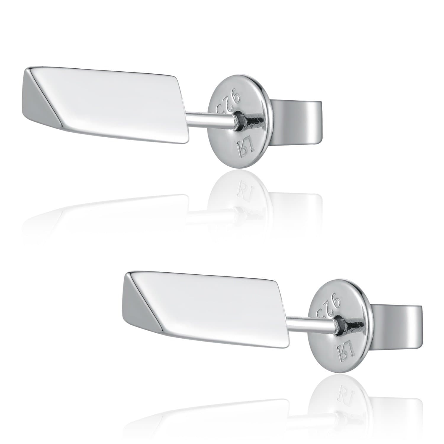 LR Accessory 925 Sterling Silver Triangular Prism Stud Earrings