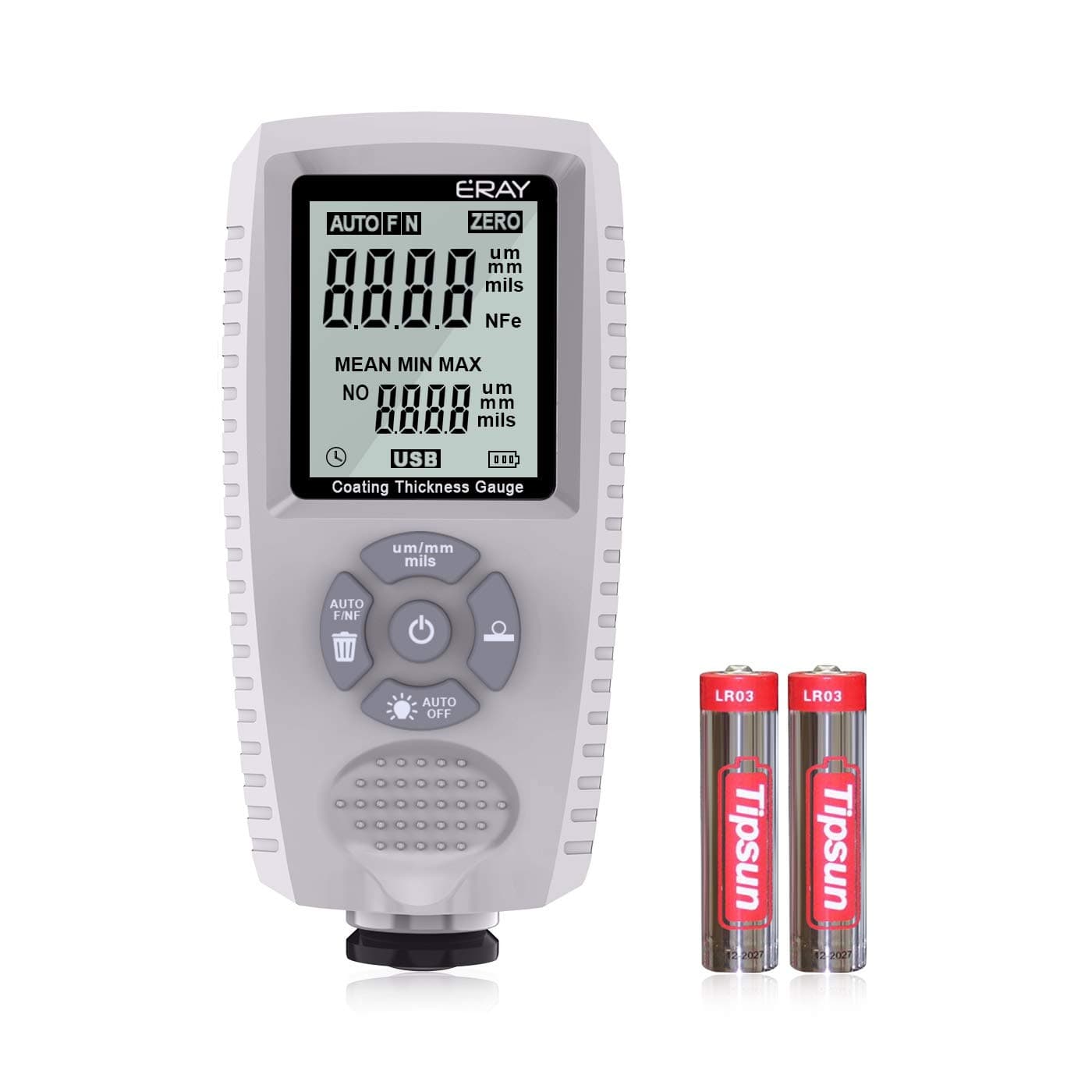 ERAY Paint Coating Thickness Gauge Meter Digital Handheld for Car Automotive with Backlight LCD Display (Cream)