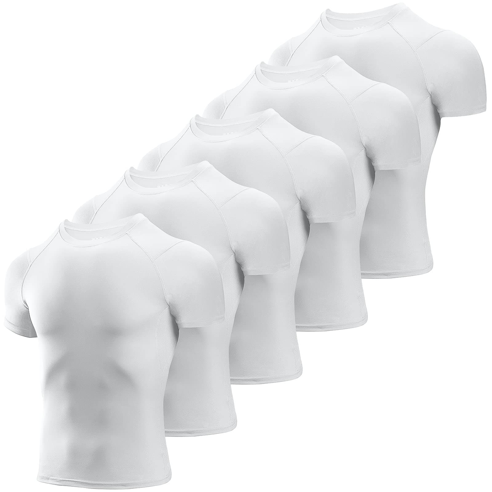 Men's Compression Shirts 3/5 Pack,Short Sleeve Athletic Compression Tops Cool Dry Workout T Shirt