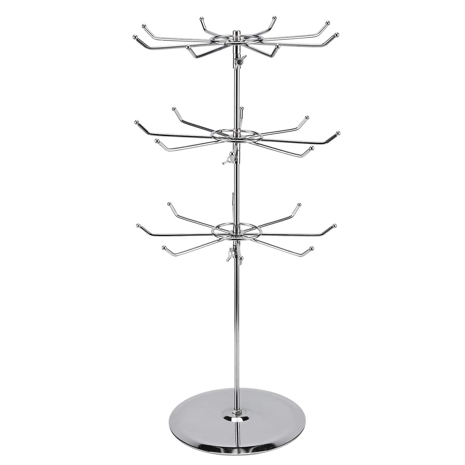 Polmart Adjustable (Tier Heights Only) Countertop Spinner Display Stand (Medium Duty, 3-Tier)